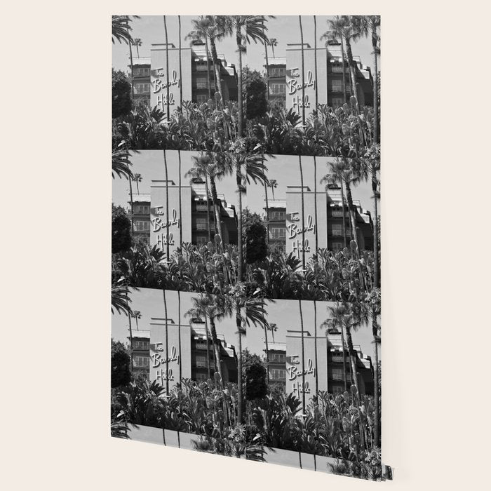 Beverly Hills Hotel, California black and white photograph / black and white photography Wallpaper Gallery Image 2