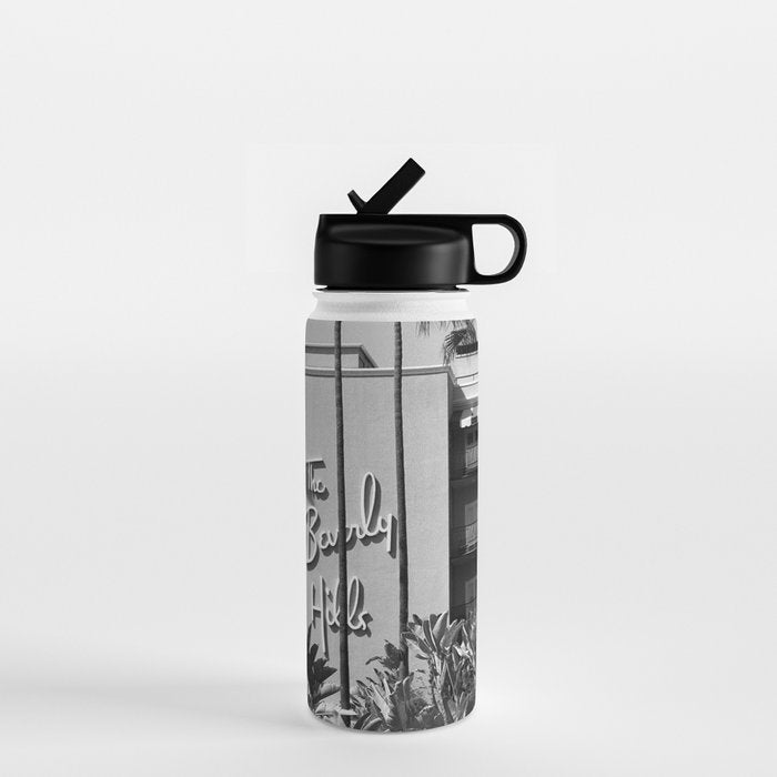 Beverly Hills Hotel, California black and white photograph / black and white photography Water Bottle Gallery Image 1