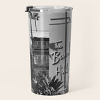 Beverly Hills Hotel, California black and white photograph / black and white photography Travel Mug Gallery Image 3