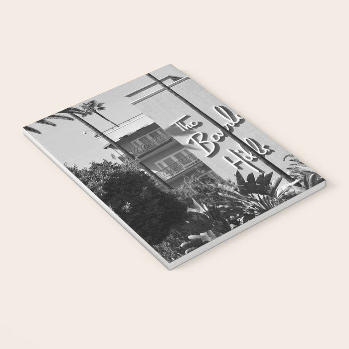 Beverly Hills Hotel, California black and white photograph / black and white photography Notebook Gallery Image 3