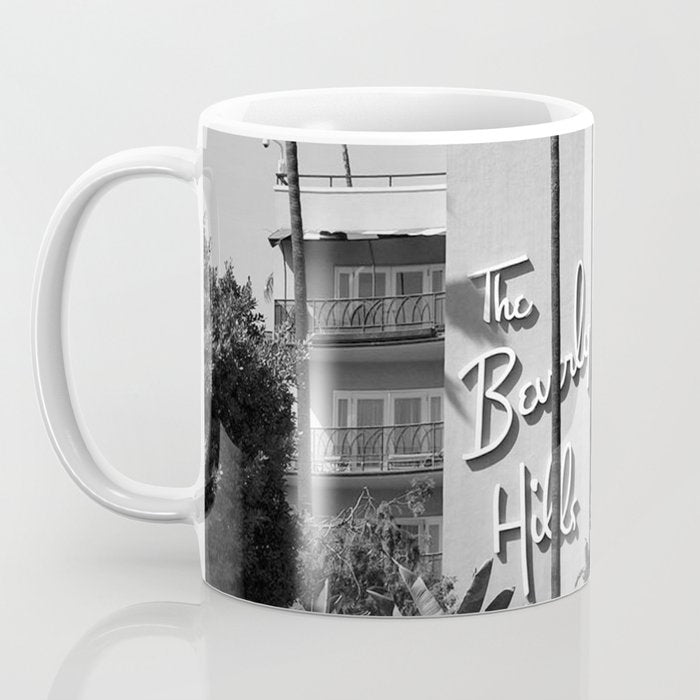 Beverly Hills Hotel, California black and white photograph / black and white photography Coffee Mug Gallery Image 3
