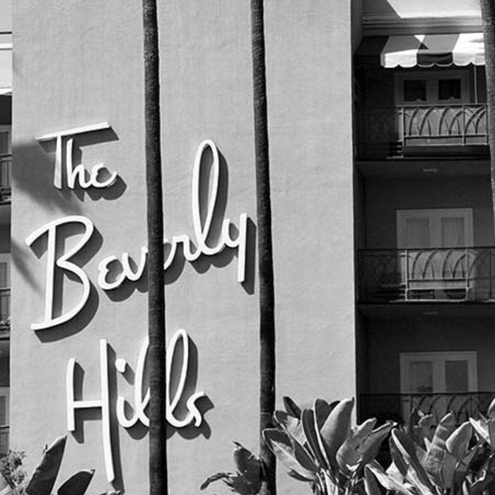 Beverly Hills Hotel, California black and white photograph / black and white photography Coffee Mug Gallery Image 2