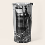 Beverly Hills Hotel, California black and white photograph / black and white photography Travel Mug Gallery Image 2