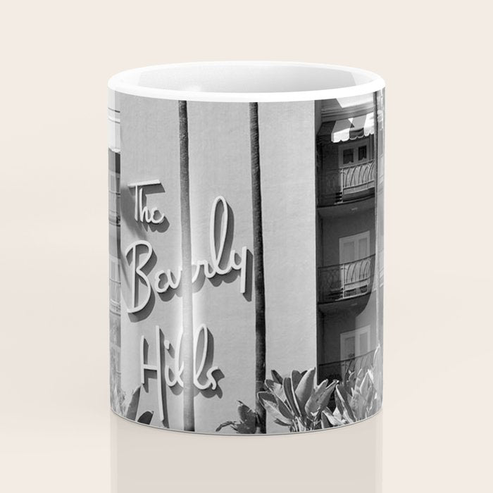 Beverly Hills Hotel, California black and white photograph / black and white photography Coffee Mug Gallery Image 4