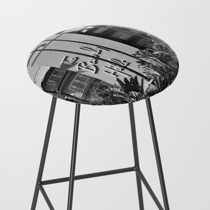 Beverly Hills Hotel, California black and white photograph / black and white photography Stool Gallery Image 2