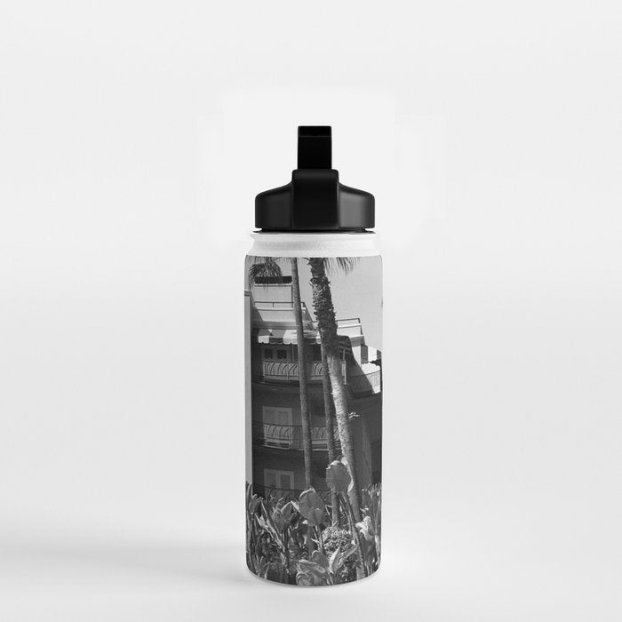 Beverly Hills Hotel, California black and white photograph / black and white photography Water Bottle Gallery Image 2
