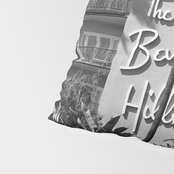 Beverly Hills Hotel, California black and white photograph / black and white photography Pillow Sham Gallery Image 4
