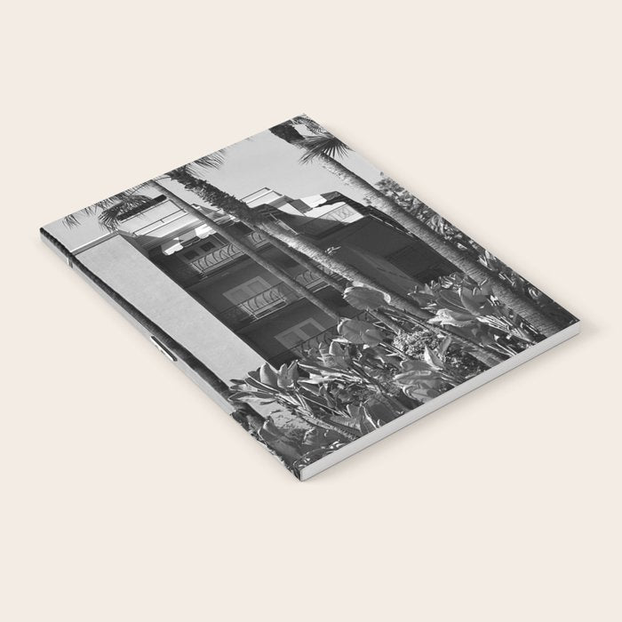 Beverly Hills Hotel, California black and white photograph / black and white photography Notebook Gallery Image 1