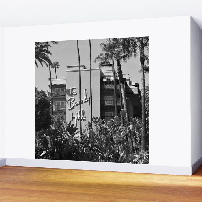 Beverly Hills Hotel, California black and white photograph / black and white photography Wall Mural Gallery Image 2