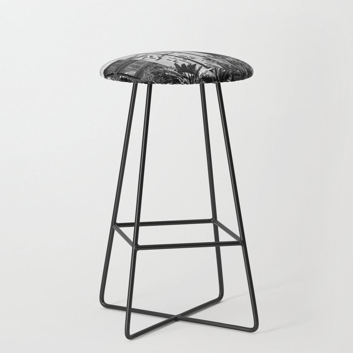 Beverly Hills Hotel, California black and white photograph / black and white photography Stool Gallery Image 1