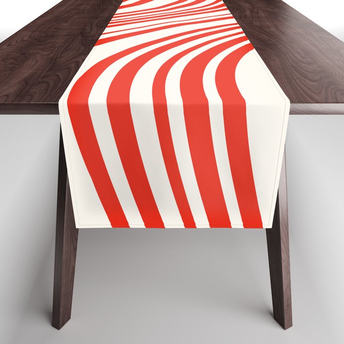 Wavy Stripes I - Red & White Candy Cane Table Runner Gallery Image 1
