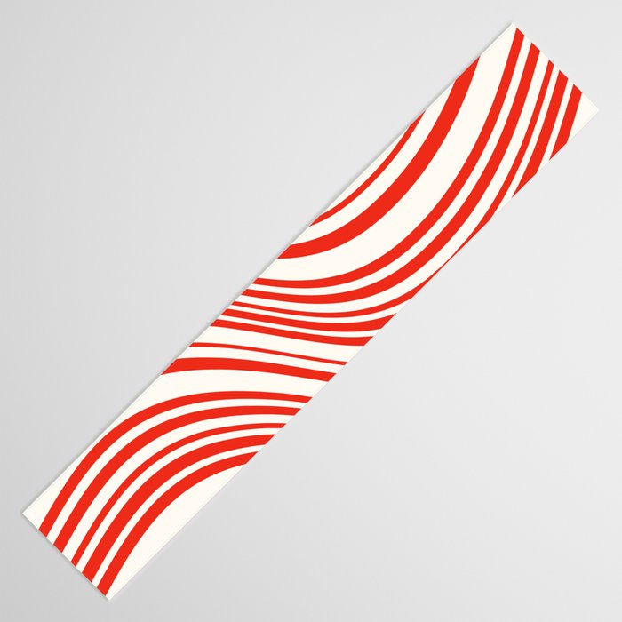Wavy Stripes I - Red & White Candy Cane Table Runner Gallery Image 3