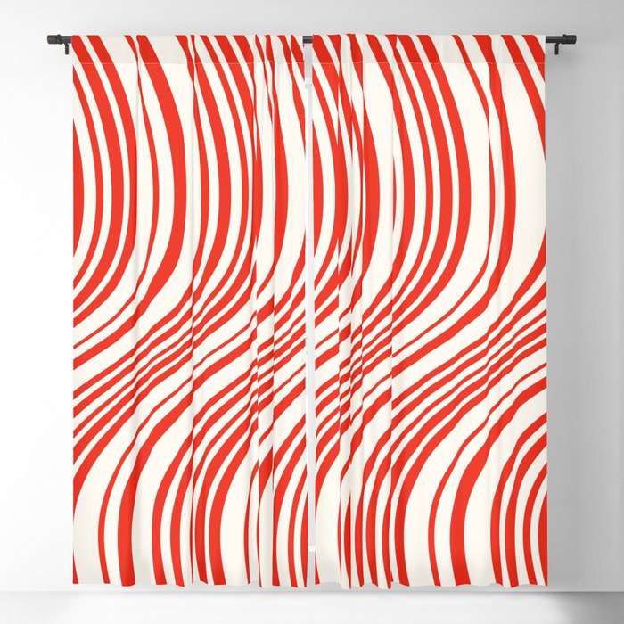 Wavy Stripes I - Red & White Candy Cane Window Curtain Gallery Image 1