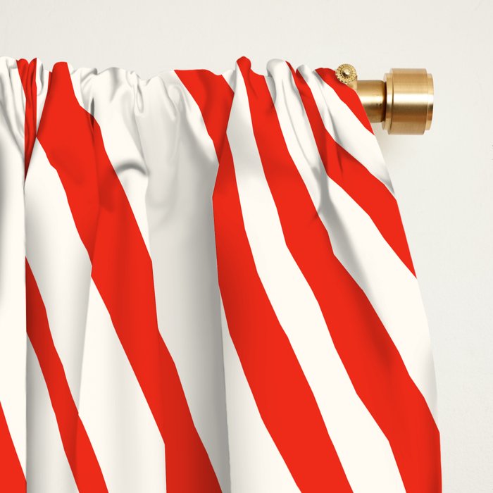 Wavy Stripes I - Red & White Candy Cane Window Curtain Gallery Image 2