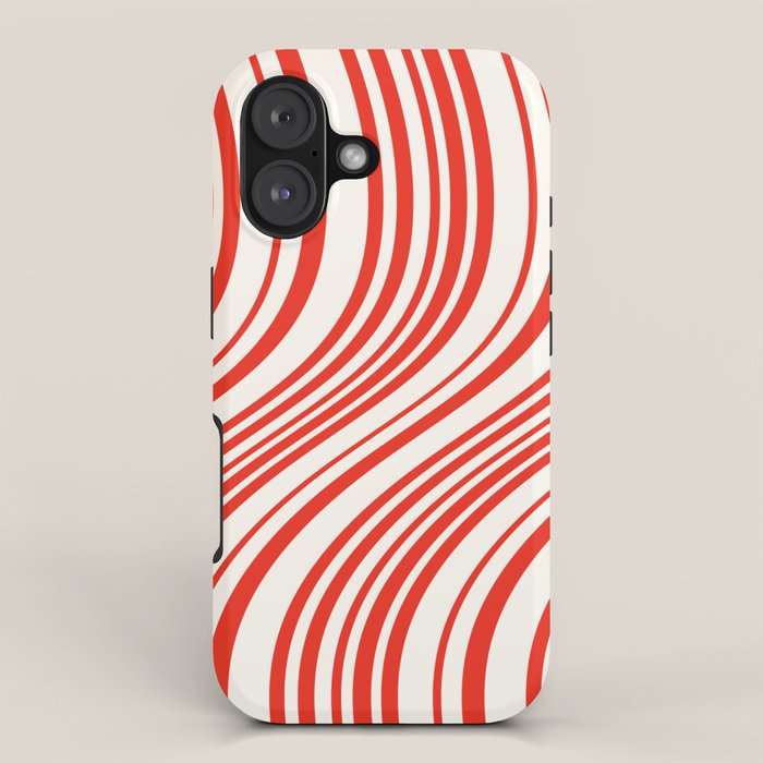 Wavy Stripes I - Red & White Candy Cane iPhone Case Gallery Image 1