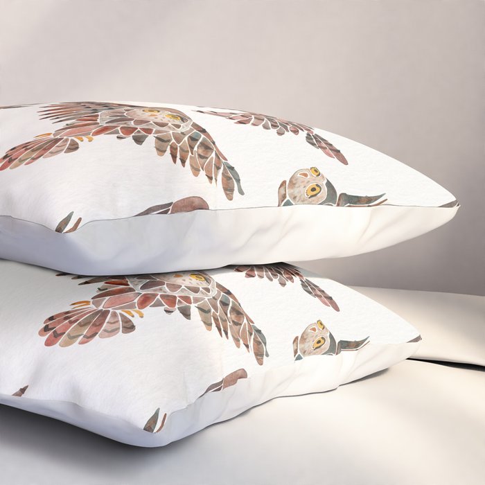 Owls in Flight - Brown Palette Pillow Sham Gallery Image 3