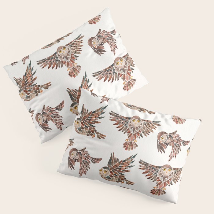 Owls in Flight - Brown Palette Pillow Sham Gallery Image 3