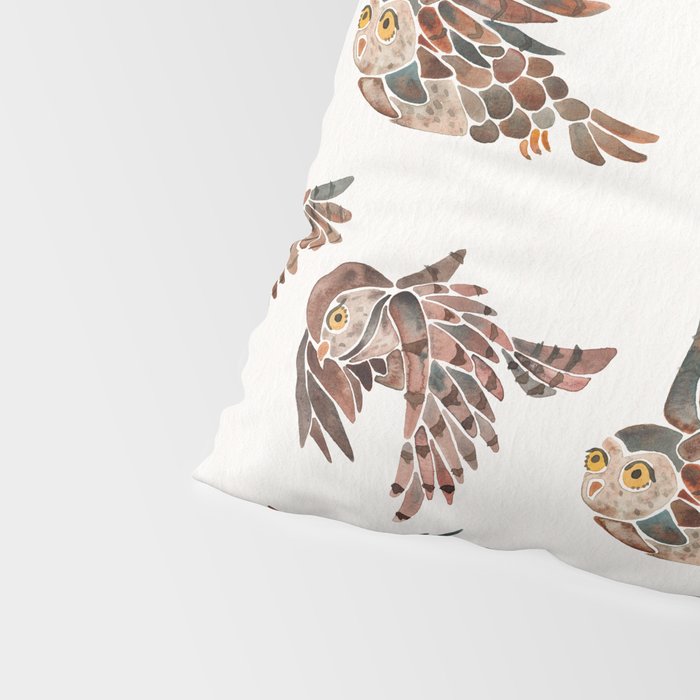 Owls in Flight - Brown Palette Pillow Sham Gallery Image 4