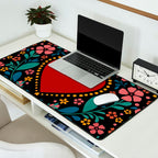 Heart with flolk flowers Desk Mat Gallery Image 2
