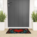 Heart with flolk flowers Welcome Mat Gallery Image 3
