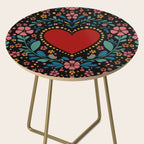 Heart with flolk flowers Side Table Gallery Image 2