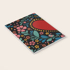 Heart with flolk flowers Notebook Gallery Image 3