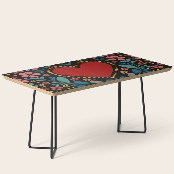 Heart with flolk flowers Coffee Table Gallery Image 1