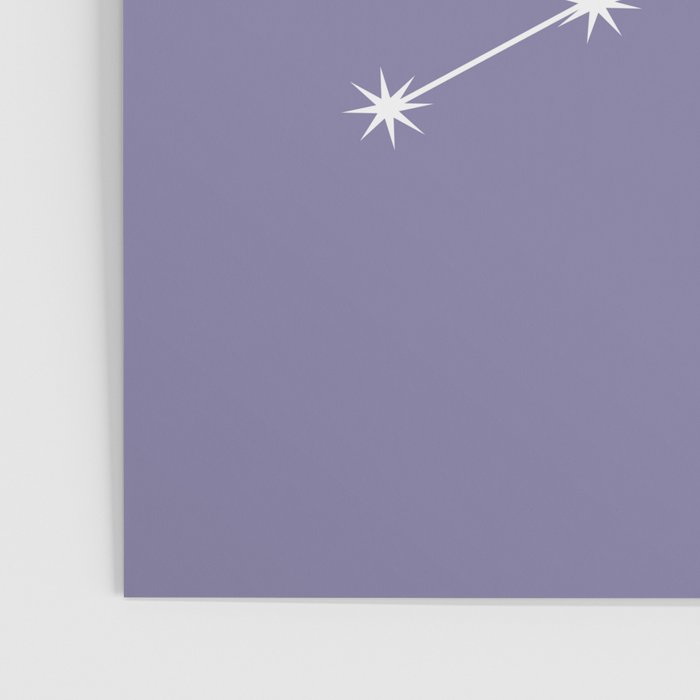 Virgo Zodiac Star Constellation Line Art Lavender Purple Poster Gallery Image 3