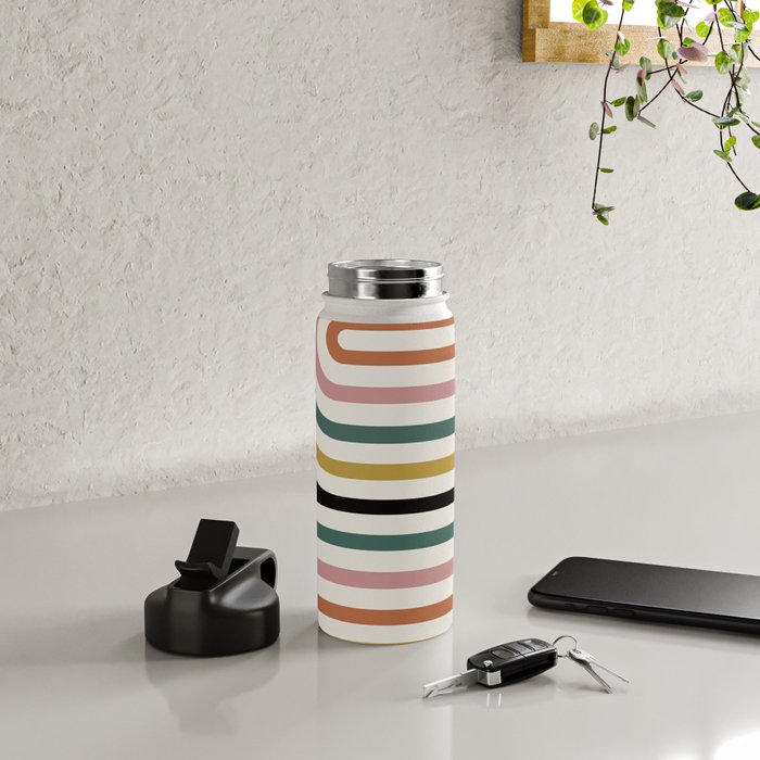 Bold Curvature Stripes IX Water Bottle Gallery Image 4