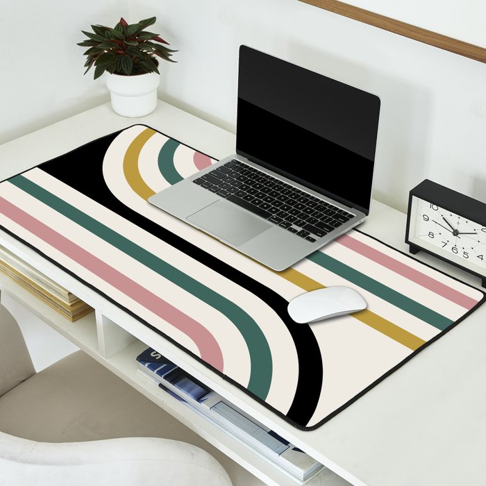 Bold Curvature Stripes IX Desk Mat Gallery Image 2