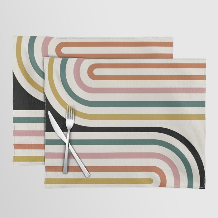 Bold Curvature Stripes IX Placemat Gallery Image 1