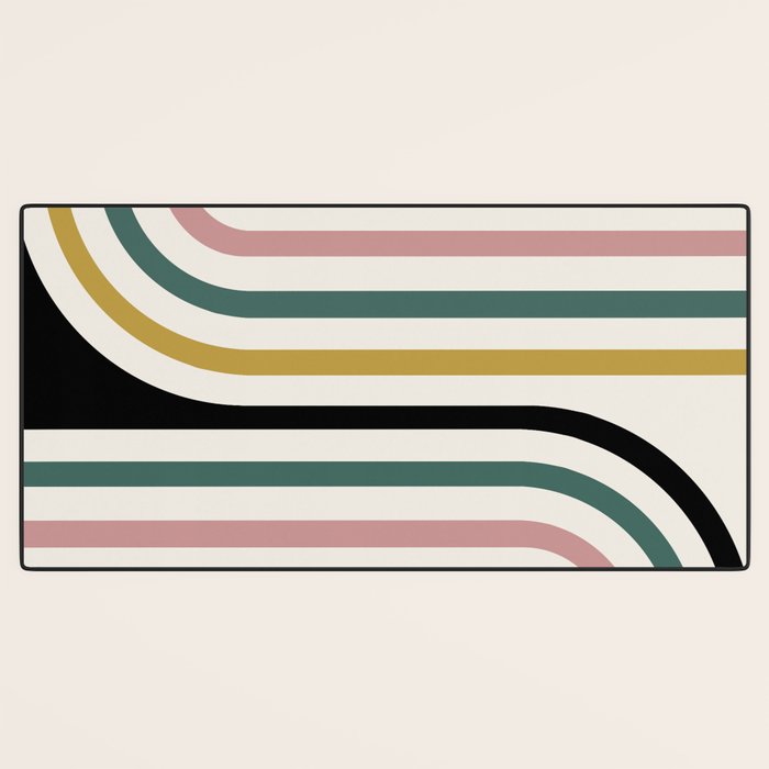 Bold Curvature Stripes IX Desk Mat Gallery Image 3