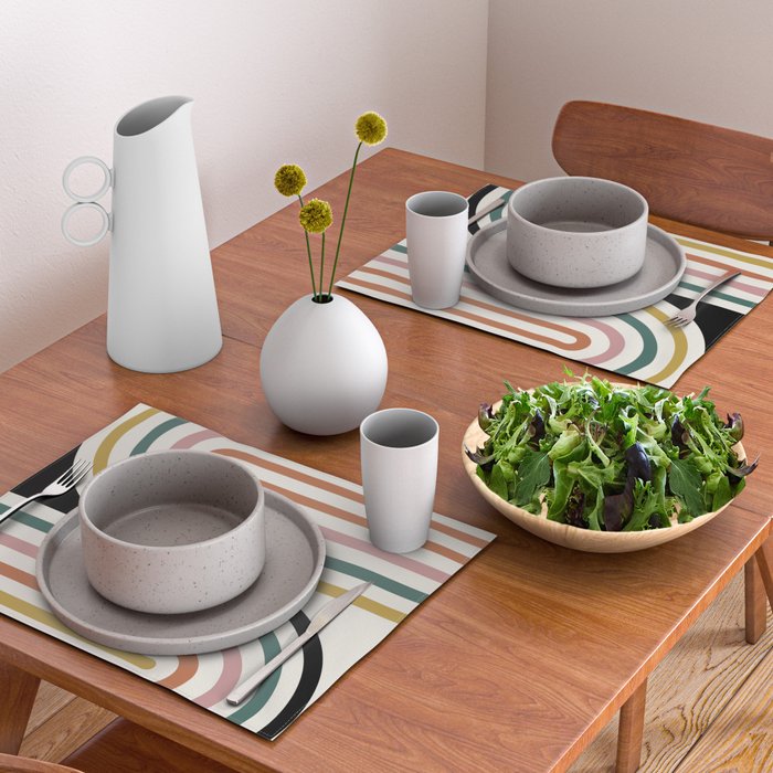 Bold Curvature Stripes IX Placemat Gallery Image 2