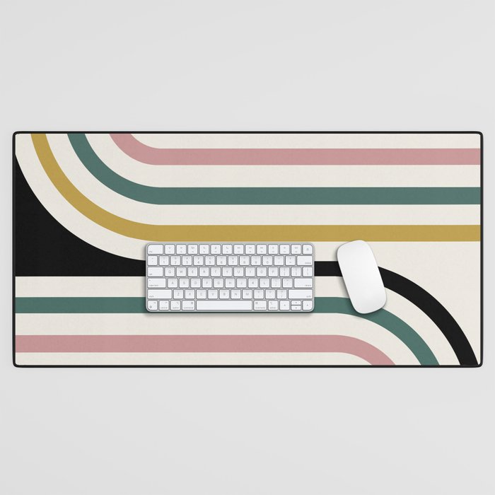Bold Curvature Stripes IX Desk Mat Gallery Image 1