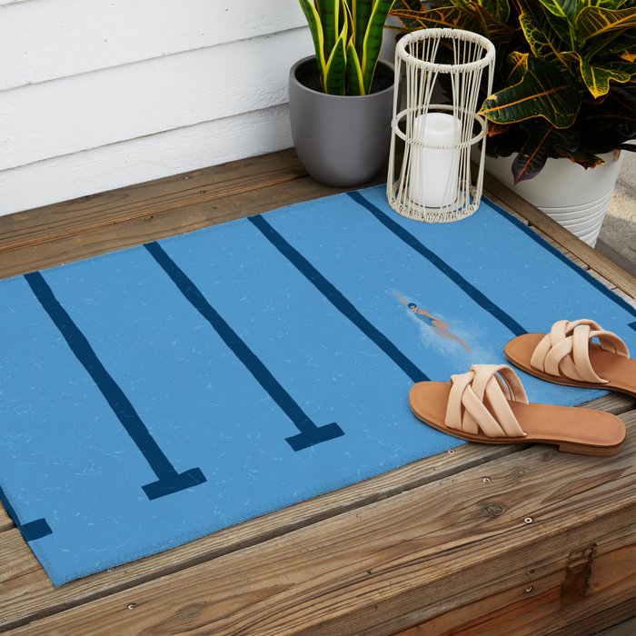 Swimming Is Life Outdoor Rug Gallery Image 2