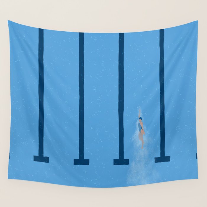 Swimming Is Life Wall Tapestry Gallery Image 4