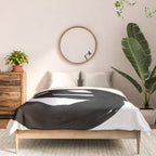 Black & White Minimalist Ink Tribal Mid Century Pattern Dark Painting Pattern Comforter Gallery Image 3