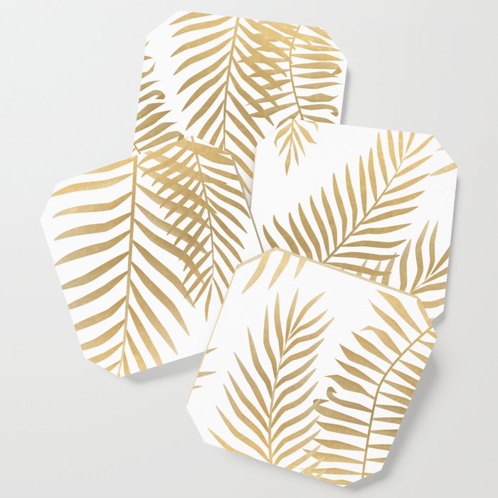 Gold palm leaves Coaster Gallery Image 1