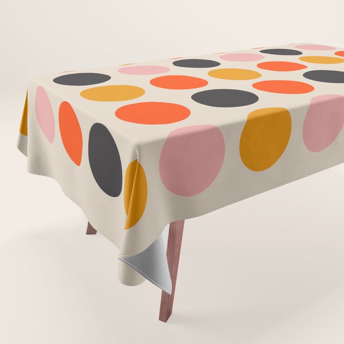 Retro Bauhaus Dots | 70s European Pattern Tablecloth Gallery Image 1