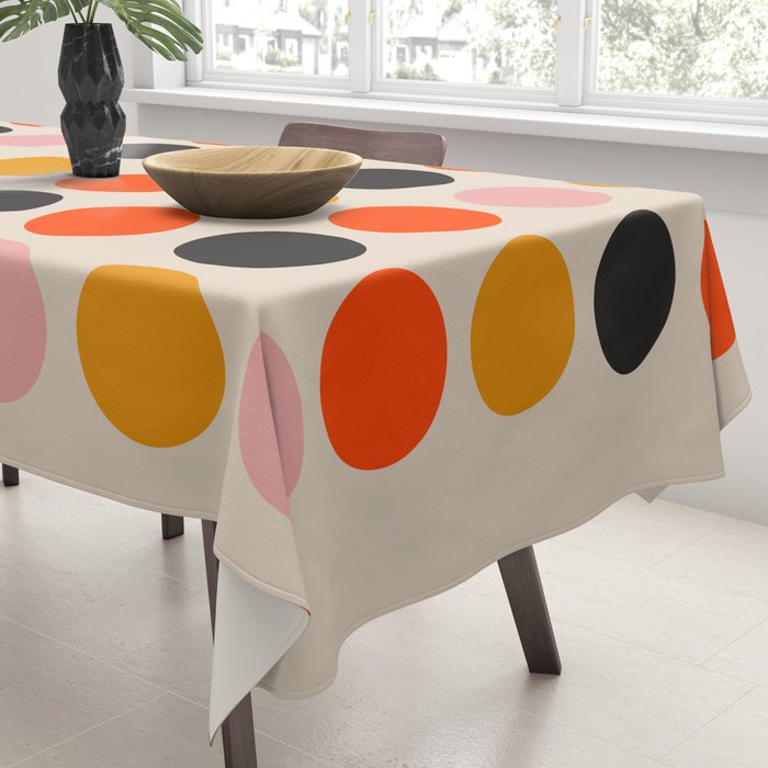 Retro Bauhaus Dots | 70s European Pattern Tablecloth Gallery Image 3