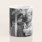 Sweet little boy and girl sharing a drink vintage funny humorous black and white photograph Coffee Mug Gallery Image 4