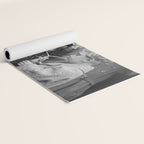 Sweet little boy and girl sharing a drink vintage funny humorous black and white photograph Yoga Mat Gallery Image 2