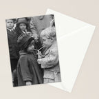 Sweet little boy and girl sharing a drink vintage funny humorous black and white photograph Stationery Card Gallery Image 2