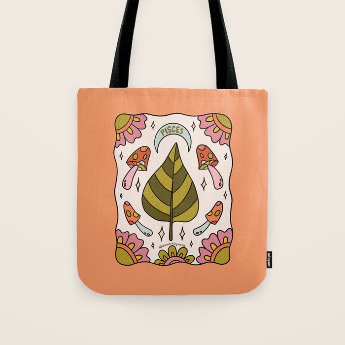 Pisces Leaf Tote Bag Gallery Image 1