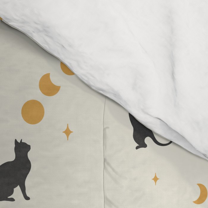 Cat and Moon 1 Comforter Gallery Image 4