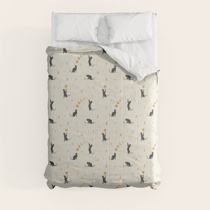 Cat and Moon 1 Comforter Gallery Image 8