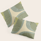 Retro Groove Minimalist Abstract in Olive Green Tones Pillow Sham Gallery Image 3