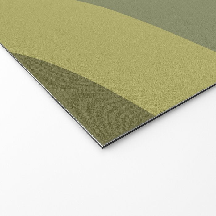 Retro Groove Minimalist Abstract in Olive Green Tones Welcome Mat Gallery Image 2