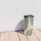 Retro Groove Minimalist Abstract in Olive Green Tones Travel Mug Gallery Image 4