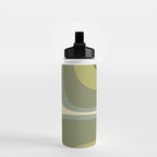 Retro Groove Minimalist Abstract in Olive Green Tones Water Bottle Gallery Image 2